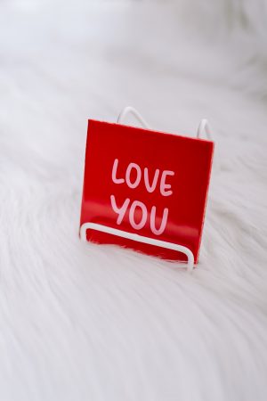 Rode mozaïek tegel: love you