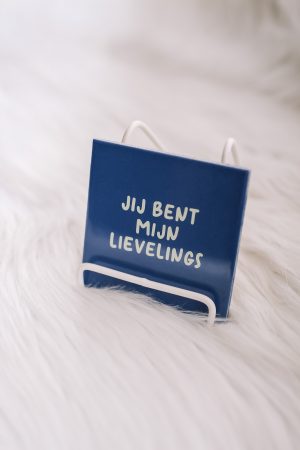 Donkerblauwe mozaïek tegel: lievelings