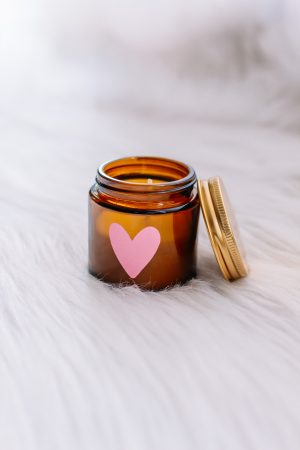 Geurkaars hartje roze