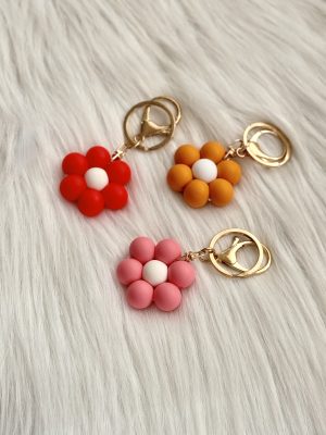 Bloemen sleutelhanger: lila - Afbeelding 2