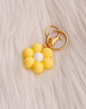 Bloemen sleutelhanger: geel