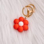 Bloemen sleutelhanger: rood