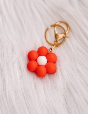 Bloemen sleutelhanger: rood