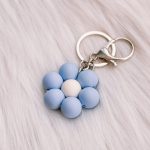 Bloemen sleutelhanger: hemelsblauw