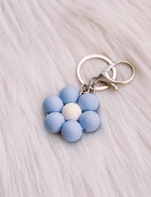 Bloemen sleutelhanger: hemelsblauw