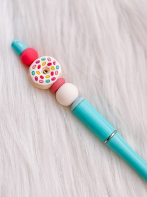 Kralenpen - donut blauw