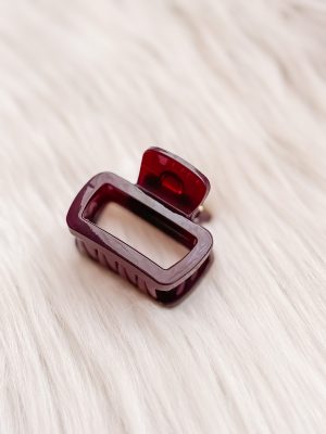 Hairclip rechthoekig bordeaux/paars