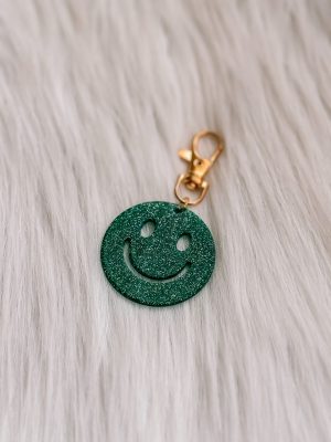 Smiley sleutelhanger groen