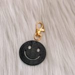 Smiley sleutelhanger zwart