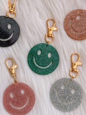 Smiley sleutelhanger roze - Afbeelding 2