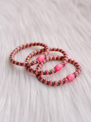 Haarrekker / armbandje paars/roze/goud