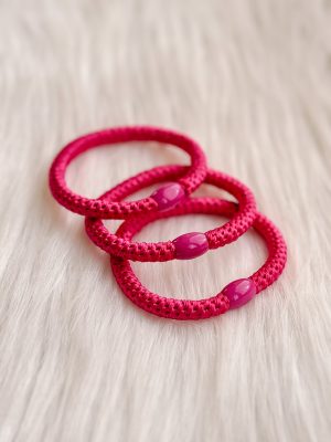 Haarrekker / armbandje donker fuchsia