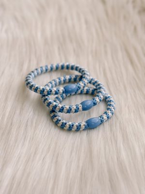 Haarrekker / armbandje lichtblauw gestreept