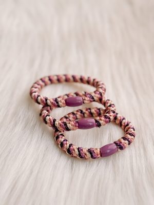 Haarrekker / armbandje paars/roze/goud
