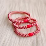 Haarrekker / armbandje roze/wit