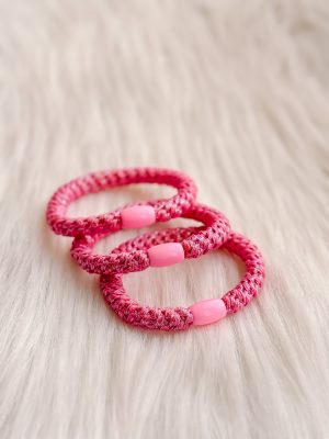 Haarrekker / armbandje roze blinkers