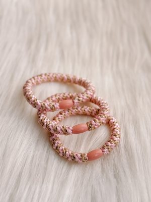 Haarrekker / armbandje roze/goud