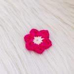 Bloem magneet roze/wit
