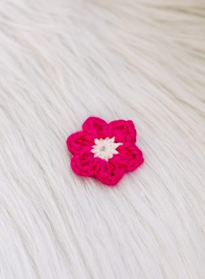 Bloem magneet roze/wit