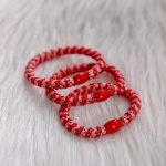 Haarrekker / armbandje rood gestreept