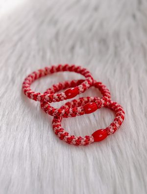 Haarrekker / armbandje rood gestreept