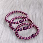 Haarrekker / armbandje paars/roze gestreept