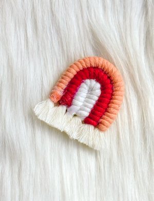 Regenboog magneet peach/rood