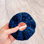 Scrunchie suede donkerblauw