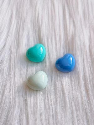 Set van grote hartjes magneten - blauw tinten