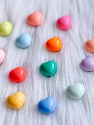 Set van grote hartjes magneten - blauw tinten - Afbeelding 2