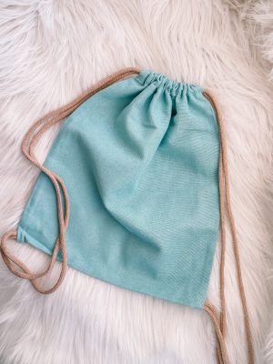 Gerecycled rugzakje met koord blauwgroen