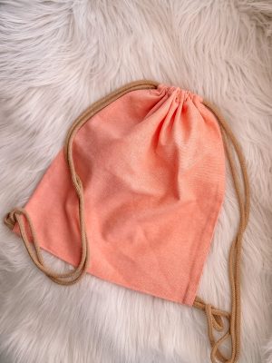 Gerecycled rugzakje met koord zalm/roze