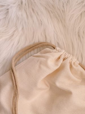 Gerecycled rugzakje met koord beige - Afbeelding 2