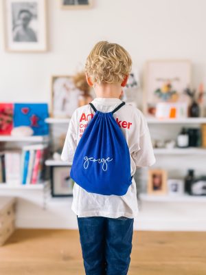 Gerecycled rugzakje met koord grijs - Afbeelding 2