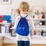 Gerecycled rugzakje met koord donkerblauw
