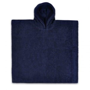 Badponcho donkerblauw met naam