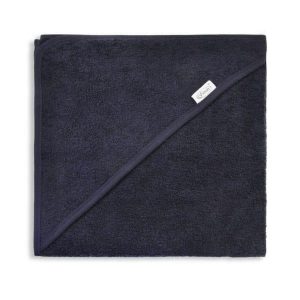Badcape donkerblauw met naam