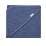 Badcape silk blue met naam