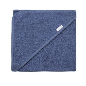Badcape silk blue met naam