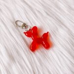 Ballonhondje sleutelhanger glans rood