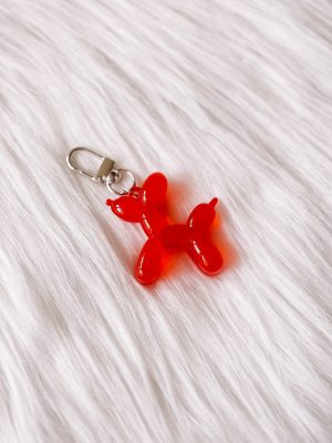 Ballonhondje sleutelhanger glans rood