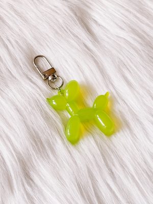 Ballonhondje sleutelhanger glans groen