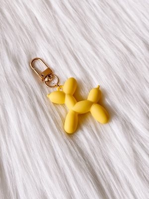 Ballonhondje sleutelhanger mat geel