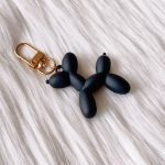 Ballonhondje sleutelhanger mat zwart