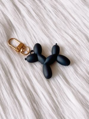 Ballonhondje sleutelhanger mat zwart