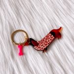Hond luipaard sleutelhanger