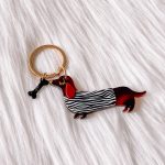 Hond zebra sleutelhanger