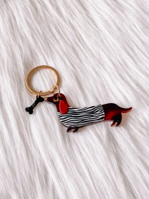 Hond zebra sleutelhanger