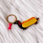 Hond hotdog sleutelhanger