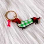 Hond groen sleutelhanger